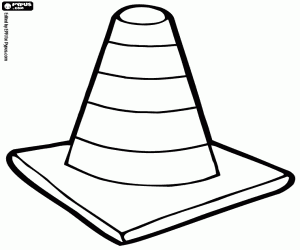 Een kegel van verkeer kleurplaat