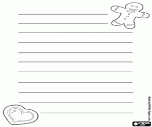 Kerst brief met twee koekjes kleurplaat