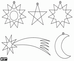 Kerst ornamenten om op te hangen kleurplaat