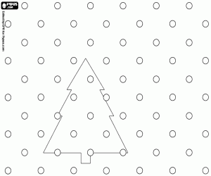 Kerstkaart, spar en sneeuw kleurplaat