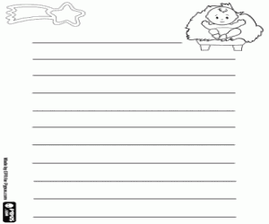 Kerstmis brief met Baby Jezus kleurplaat