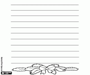 Kerstmis brief met een guirlande kleurplaat