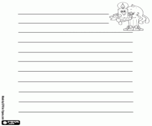 Kerstmis brief, Pypus met kaars kleurplaat