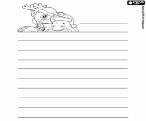 Kerstmis brief met Pypus en een Rendier kleurplaat