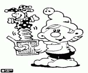 Kerstmis Elf en een verrassing doos kleurplaat