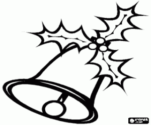 Kerstmis klok versierd met hulst kleurplaat