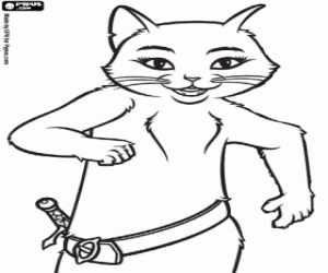 Kitty, vriendin van De Gelaarsde Kat kleurplaat