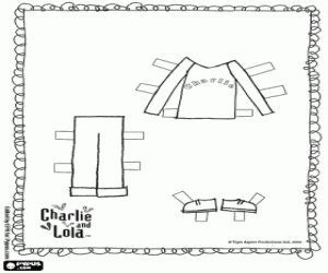 Kleding op spel met Charlie kleurplaat