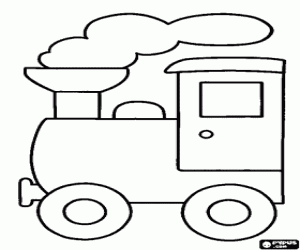 Kleine stoomlocomotief kleurplaat