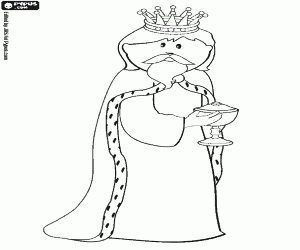 Koning Caspar en zijn gave kleurplaat