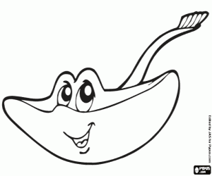 Een kraakbeenvissen, een rog kleurplaat