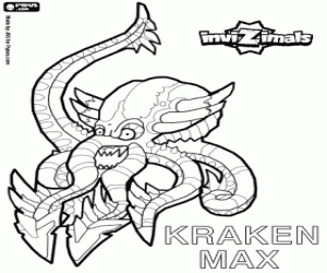 Kraken Max, een Invizimals octopus kleurplaat