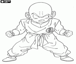 Krillin, eerste tegenstander van Son Goku kleurplaat