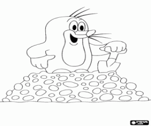 Krtek Het molletje en het hol kleurplaat