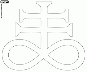 Het Kruis van Satan kleurplaat