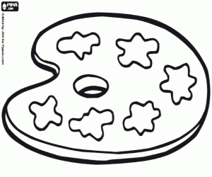 Kunst palet kleurplaat