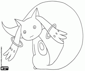 Kyubey,Puella Magi Madoka Magica kleurplaat