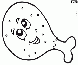 Lachende kippenbout kleurplaat