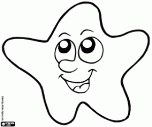 Lachende ster kleurplaat