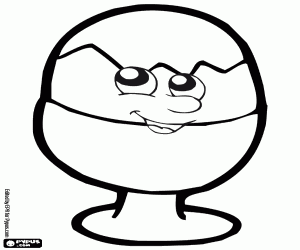 Een lachende zacht gekookt ei kleurplaat