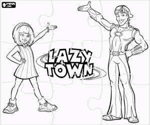 LazyTown puzzel kleurplaat