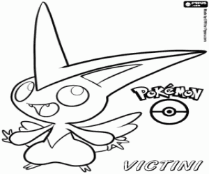 Een legendarische Pokémon Victini kleurplaat