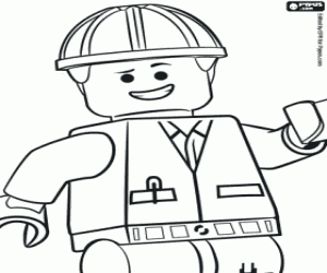 Een Lego karakter, Emmet kleurplaat