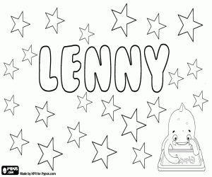 Lenny, naam voor kind kleurplaat