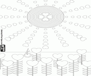 Lente, metaforische tekening kleurplaat