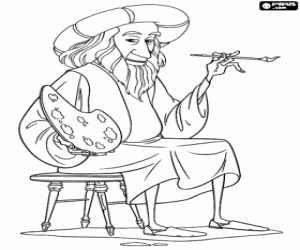 Leonardo da Vinci in Florence kleurplaat