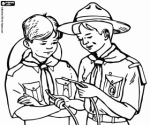 Het leren van de knopen kleurplaat