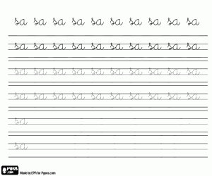 Leren hoe te schrijven SA kleurplaat