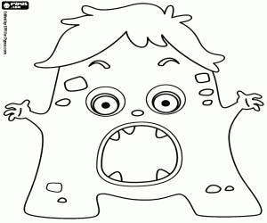 Letter A, een monster met armen kleurplaat