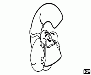 Letter C met de ondeugende muisje kleurplaat