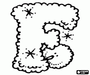 Een letter F en de sneeuwpop kleurplaat