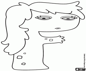 Letter F, een monster in profiel kleurplaat