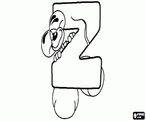 Letter of karakter Z met de ondeugende kleine muis kleurplaat