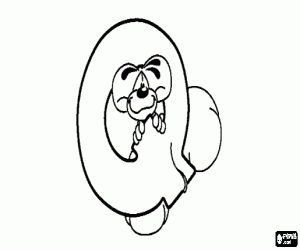 Letter Q met de ondeugende muisje kleurplaat