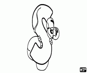 Letter S met de ondeugende muisje kleurplaat