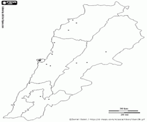 Libanon kaart kleurplaat