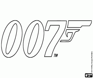 Logo van 007 James Bond kleurplaat