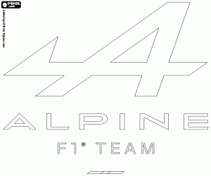 Logo van Alpine F1 Team kleurplaat