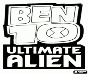 Logo van Ben 10 Ultimate Alien kleurplaat