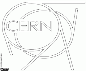 Logo van het CERN-laboratorium kleurplaat
