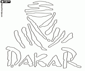 Logo van de Dakar Rally kleurplaat