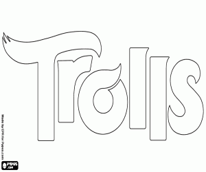 Logo van de film Trolls kleurplaat