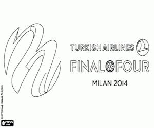Logo van de Final Four Milan 2014 kleurplaat