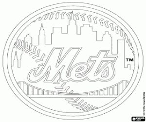 Logo van de New York Mets kleurplaat