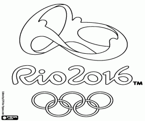 Logo van de Olympische spelen Rio 2016 kleurplaat