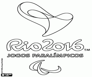 Logo van de Paralympics van Rio 2016 kleurplaat